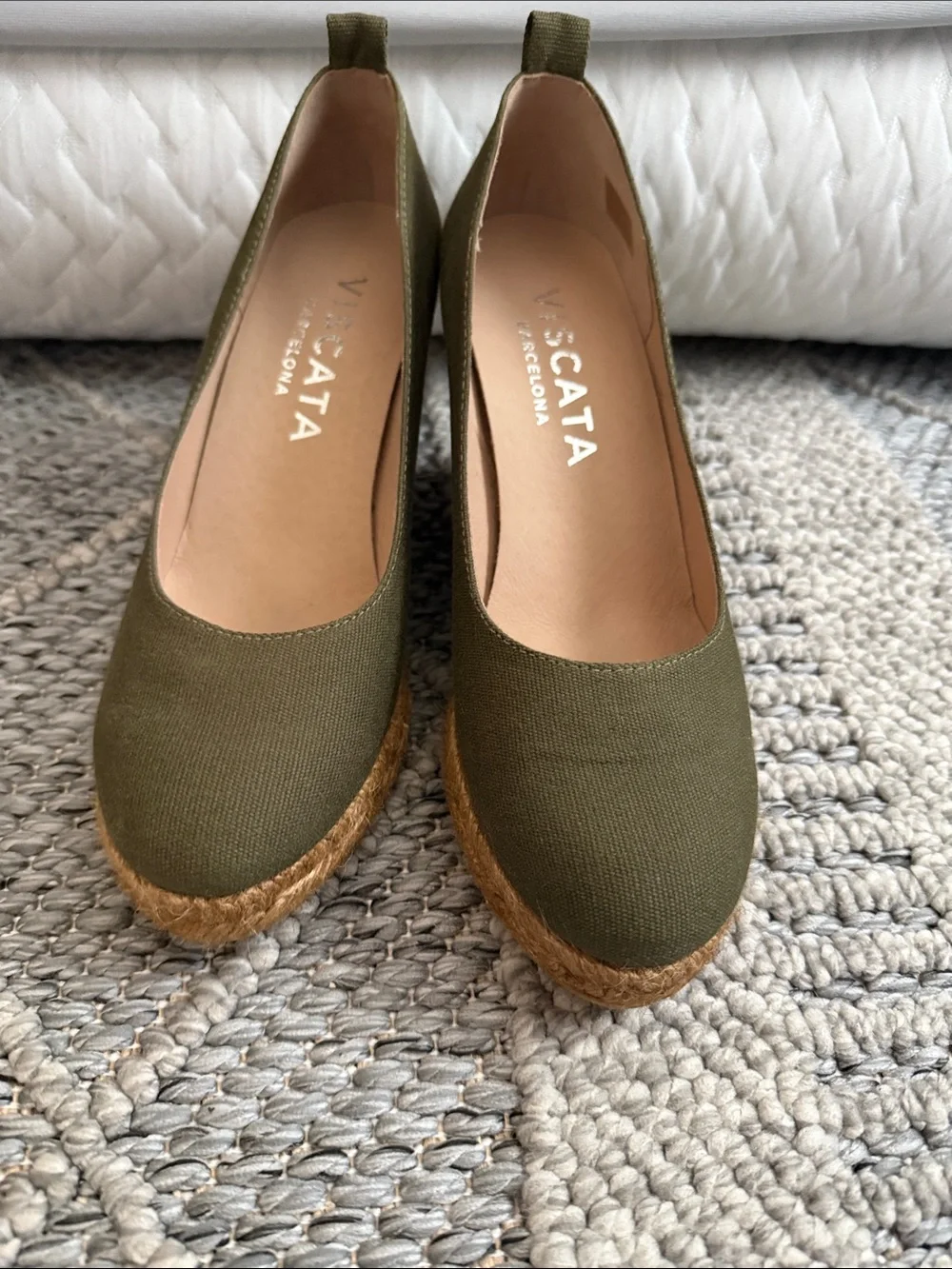 VISCATA Olive Canvas Espadrille Wedge - Stylish Slip-On Wedges